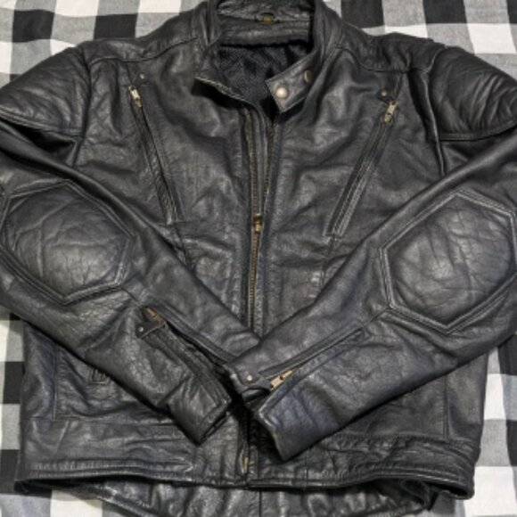 Vintage Black Leather Riding Jacket - Picture 3 of 10